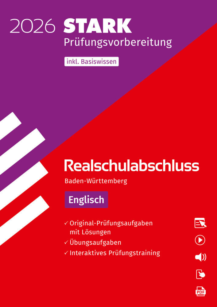 STARK Englisch - Realschulabschluss 2026 BW - Prüfungsvorbereitung inkl. Basistraining und Lösungen, m. 1 Buch, m. 1 Beilage