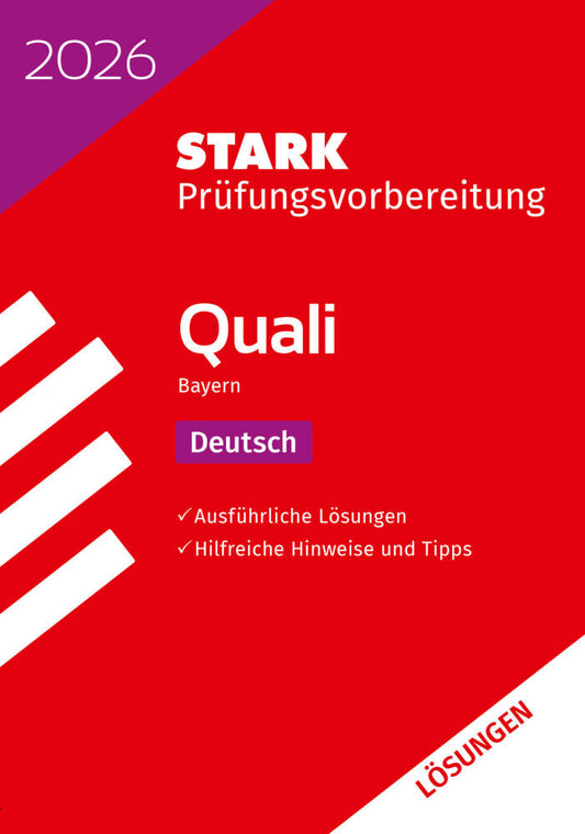 STARK Lösungen zu Deutsch 9. Klasse - Quali Mittelschule 2026 Bayern - Prüfungsvorbereitung