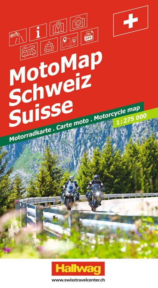 Hallwag MotoMap Motorradkarte Schweiz 1:275.000