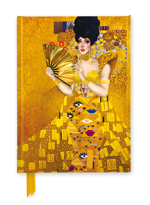 Premium Notizbuch DIN A5: Art of Drag, Porträt einer goldenen Königin (Flame Tree Publishing)