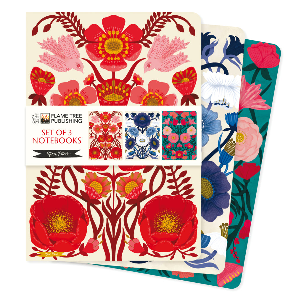 Dreier Set DIN-A5-Format-Notizbücher: Nina Pace (Flame Tree Publishing)