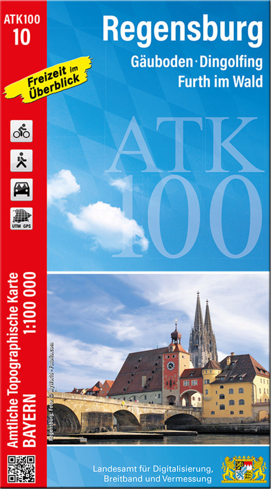 ATK100-10 Regensburg (Amtliche Topographische Karte 1:100000) (Breitband Und Vermessung, Bayern Landesamt Für Digitalisierung)