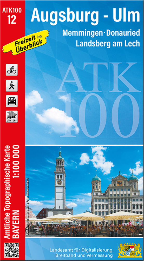 ATK100-12 Augsburg-Ulm (Amtliche Topographische Karte 1:100000) (Breitband Und Vermessung, Bayern Landesamt Für Digitalisierung)