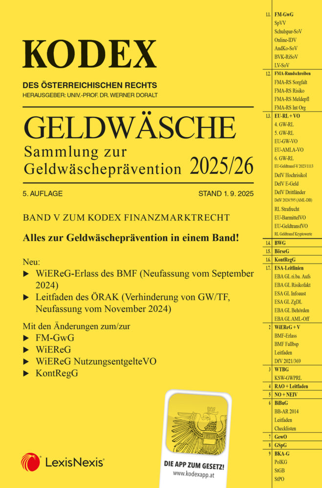 KODEX Finanzmarktrecht Band V 2025/26 - inkl. App (Werner Doralt)