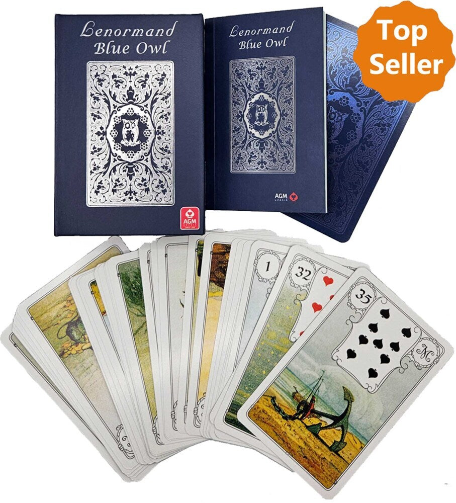 Lenormand Blue Owl (Silver Edition) - Marie-Anne Lenormand (English Lenormand Cards), m. 1 Beilage, m. 1 Buch (Harald Jösten)
