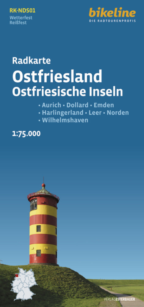 Radkarte Ostfriesland Ostfriesische Inseln (Verlag Esterbauer Gmbh)