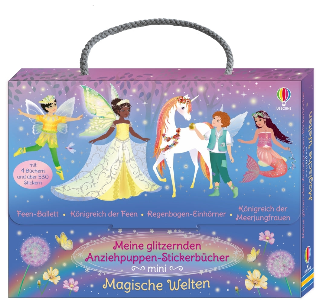 Meine glitzernden Anziehpuppen-Stickerbücher mini: Magische Welten (Fiona Watt)