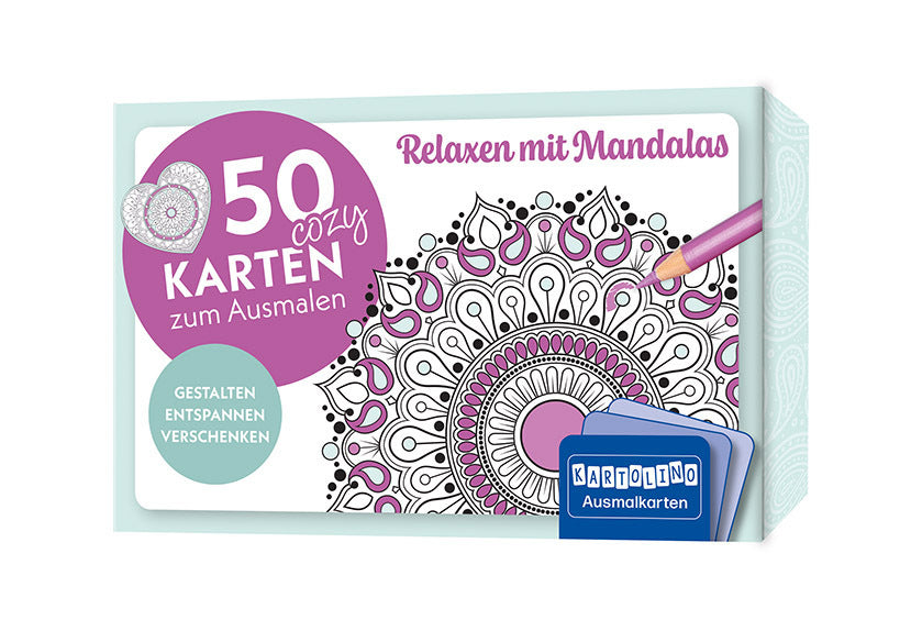50 cozy Karten zum Ausmalen - Relaxen mit Mandalas