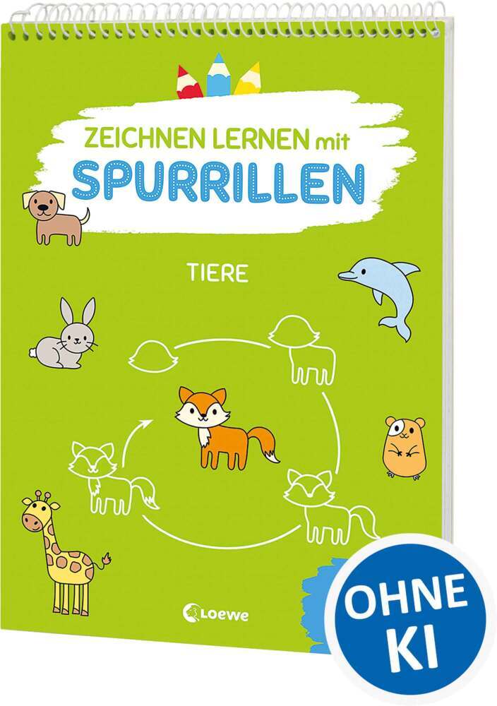 Zeichnen lernen mit Spurrillen - Tiere