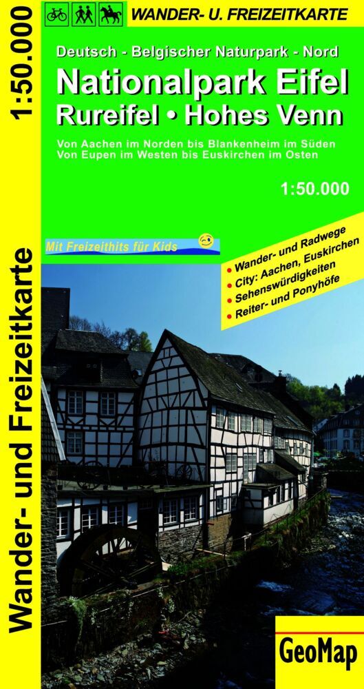 Nationalpark Eifel, Rureifel, Hohes Venn Wander- und Freizeitkarte (Geomap)