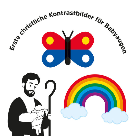 Erste christliche Kontrastbilder für Babyaugen - Schuber