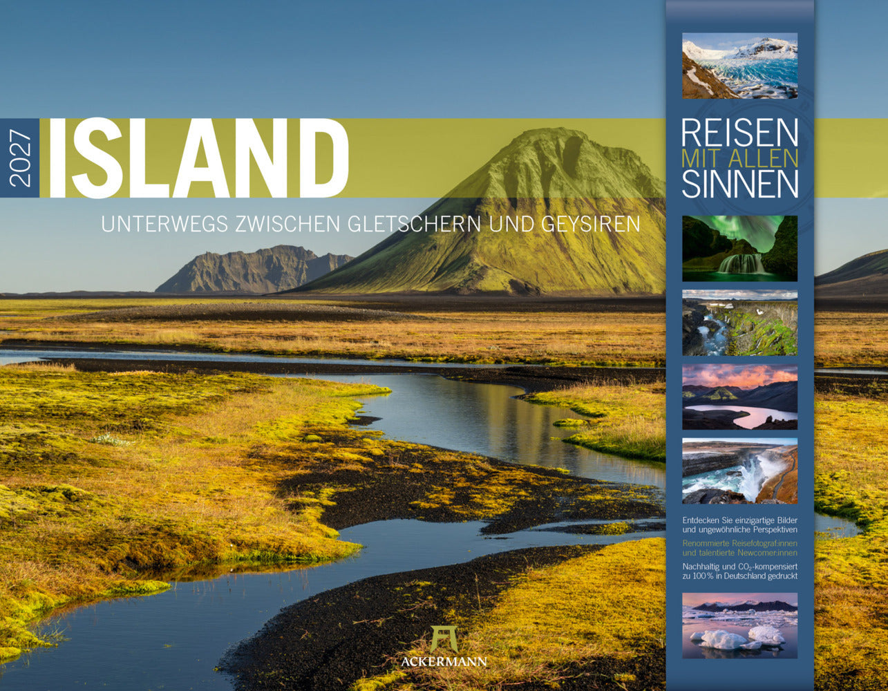 Island Kalender 2027 | Unterwegs zwischen Gletschern und Geysiren (Ackermann Kunstverlag Gmbh)