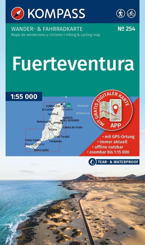 KOMPASS Wanderkarte 254 Fuerteventura 1:55.000