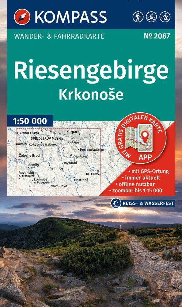 KOMPASS Wanderkarte 2087 Riesengebirge, Krkonose 1:50.000