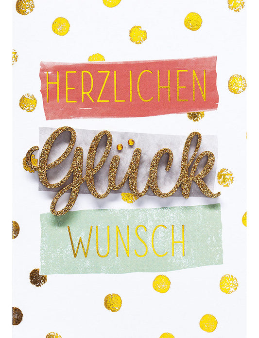 Doppelkarte Lettering / Herzlichen Glückwunsch