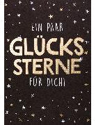Doppelkarte / Glückssterne Black+Gold