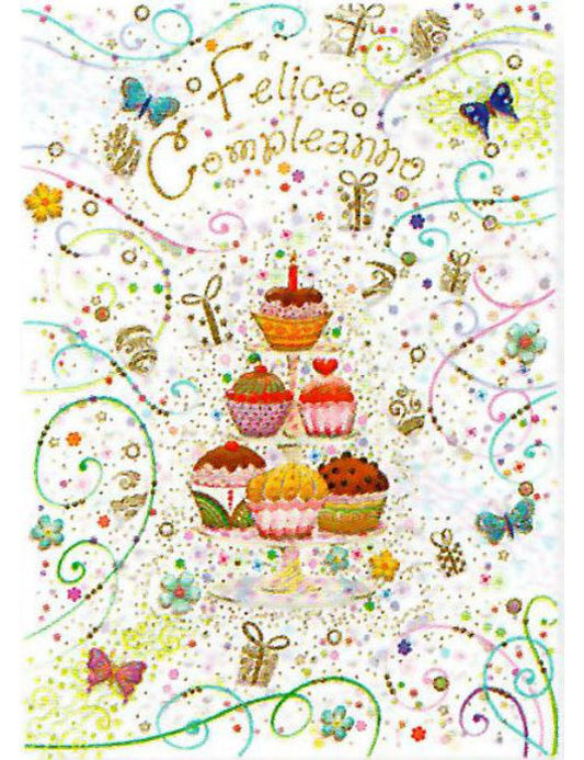 Biglietto Compleanno C/rilievo E Foil