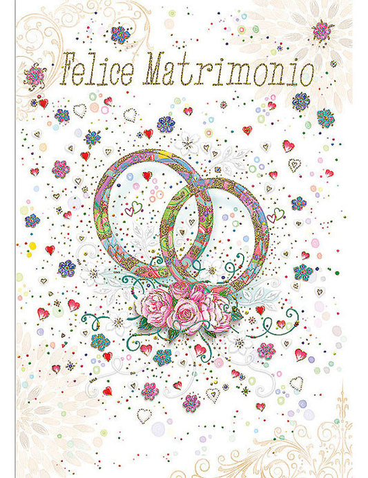 Biglietto Matrimonio C/rilievo E Foil