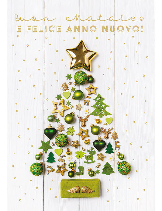 Biglietto Natale Fotografico C/foil E Glitter