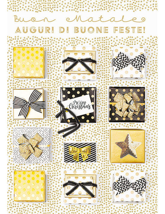Biglietto Natale Fotografico C/foil E Glitter