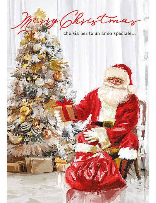 Biglietto Natale Classic C/glitter