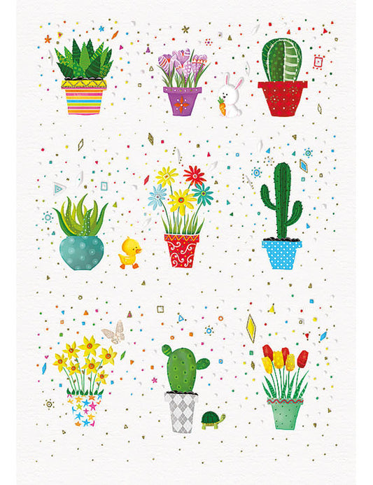 Biglietto Auguri Fiori C/rilievo E Foil