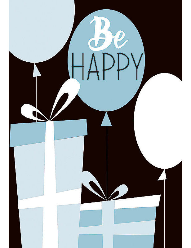 Doppelkarte / be happy / hoch