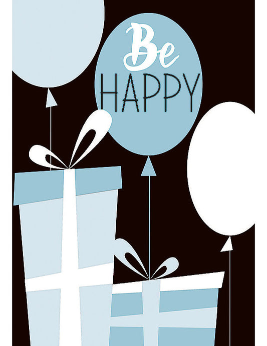 Doppelkarte / be happy / hoch
