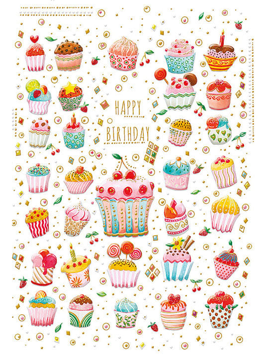 Doppelkarte / Happy Birthday / hoch