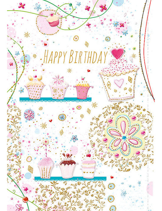 Doppelkarte / Happy Birthday / hoch