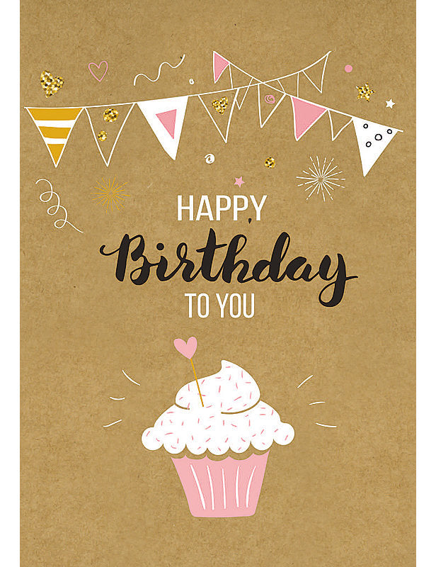 Doppelkarte / Muffin / Happy Birthday to you / hoch