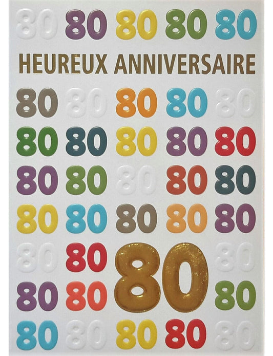 Doppelkarte / Heureux 80 Anniversaire