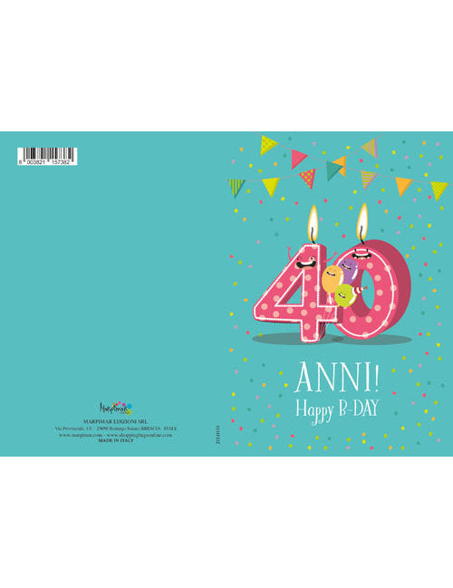 BIGLIETTO 40 ANNI C/GLITTER