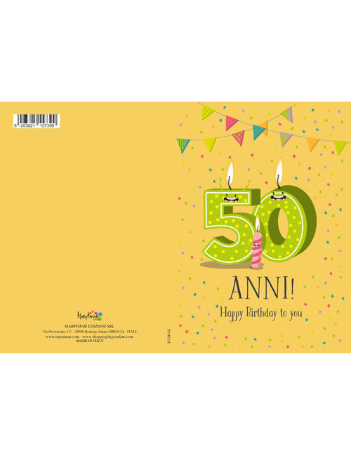 BIGLIETTO 50 ANNI C/GLITTER
