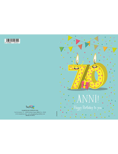 BIGLIETTO 70 ANNI C/GLITTER