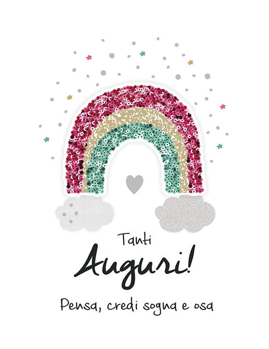 Doppelkarte B6. Tanti auguri, Pensa, credi sogna e osa