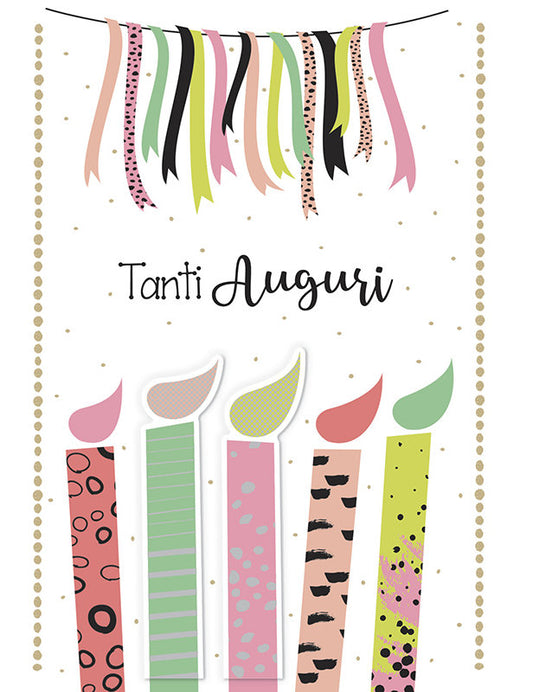 Doppelkarte B6. Tanti auguri,