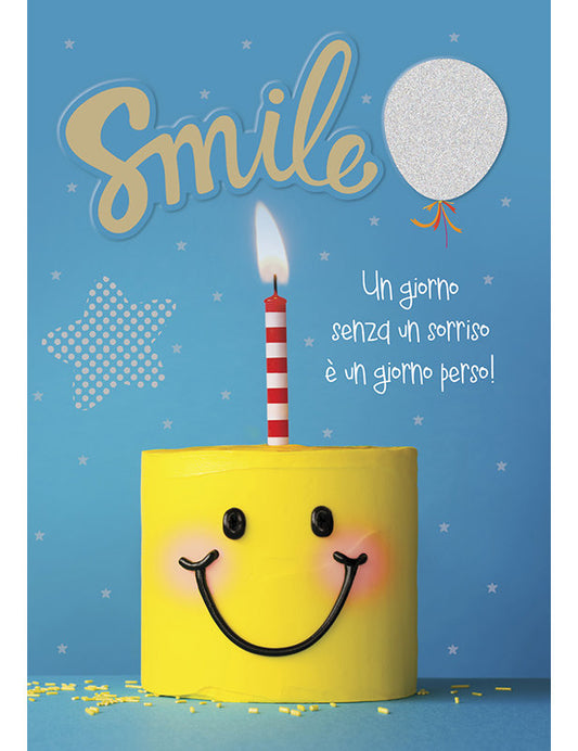 Doppelkarte B6. Tanti auguri, Smile - un giorno senza ..
