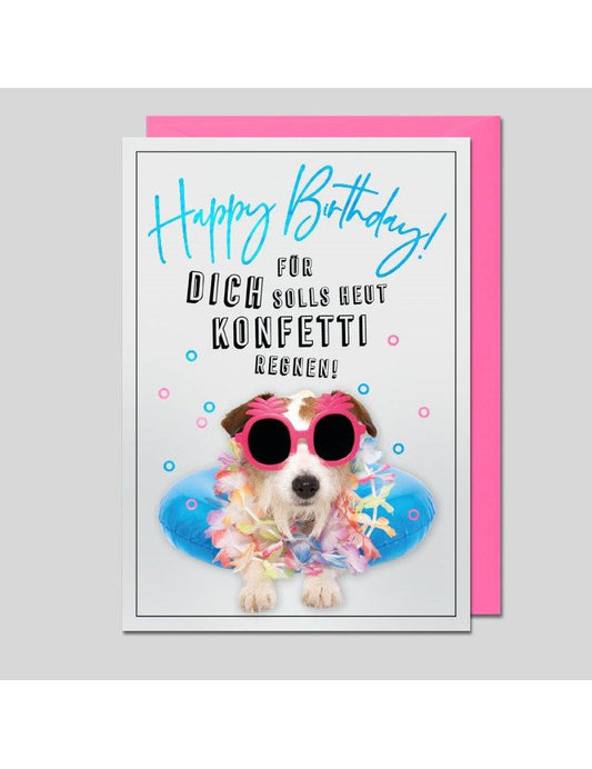 Doppelkarte. Animal Fun Happy Birthday