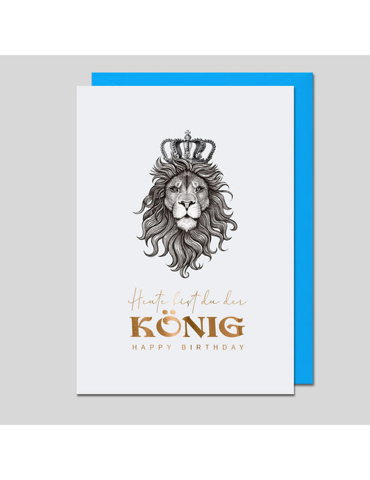 Doppelkarte. Geburtstag, heute bist du der König