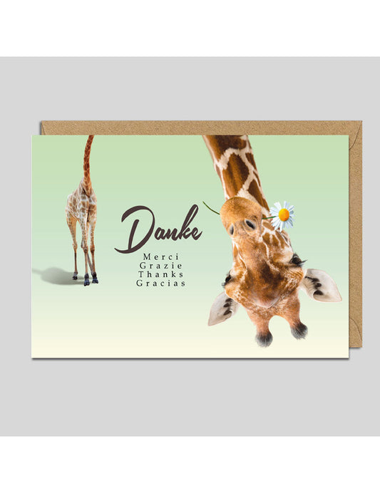 Doppelkarte. Danke, Merci,Grazie, Thanks