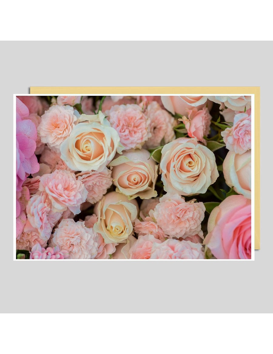 Doppelkarte. Foto Blumen / blanko