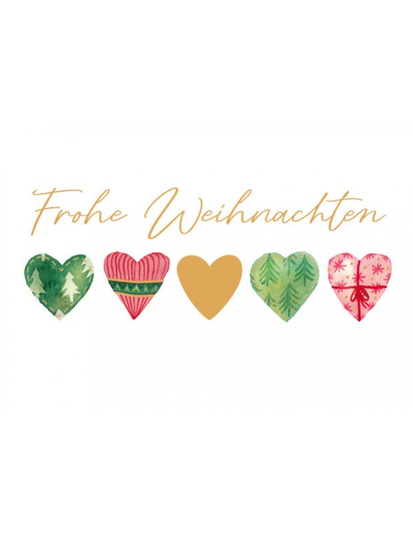 Midikarte. Green Karma X-MAS - Weihnachtliche Herzen