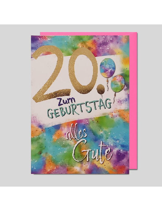 Doppelkarte / Zahlengeburtstag 20