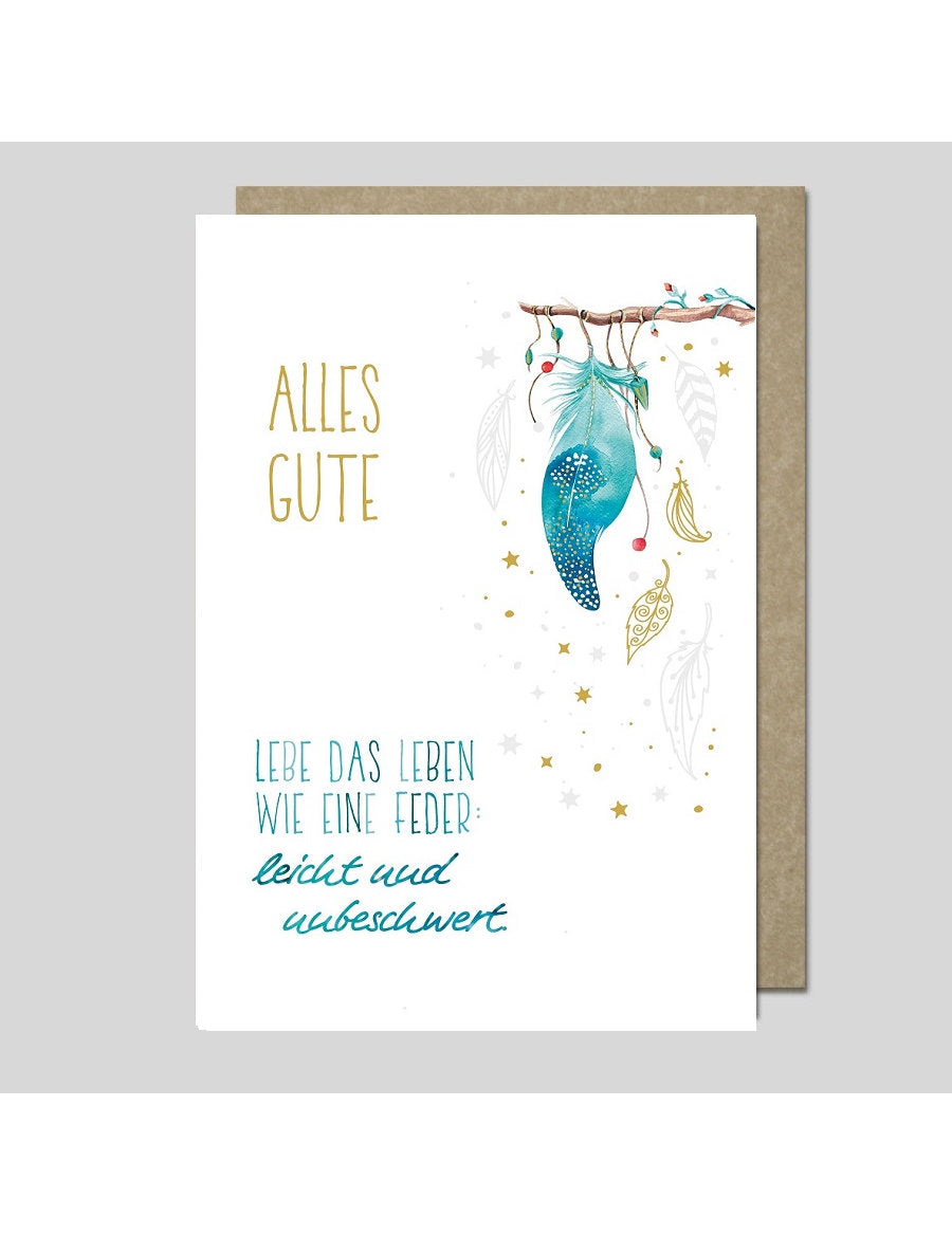 Doppelkarte. AQUARELLE / plastikfrei / Alles Gute