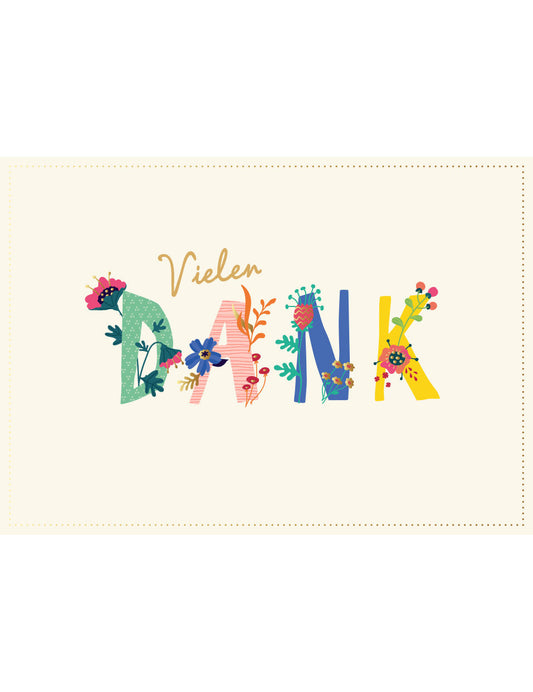 Postkarte. Papelino / Danke / Quer