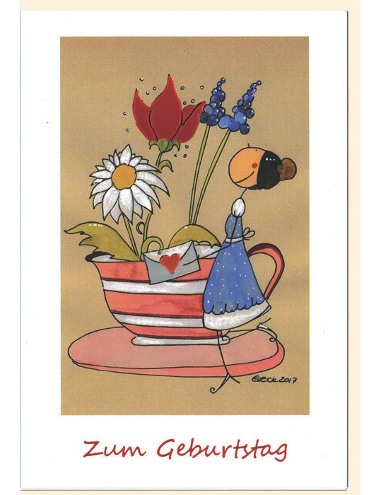 Doppelkarte / Zum Geburtstag / Elke Eckhardt / hoch