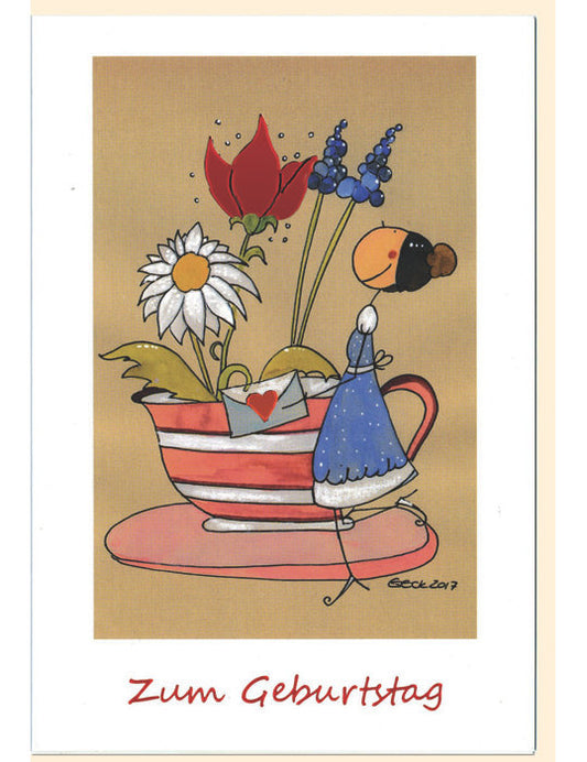 Doppelkarte / Zum Geburtstag / Elke Eckhardt / hoch