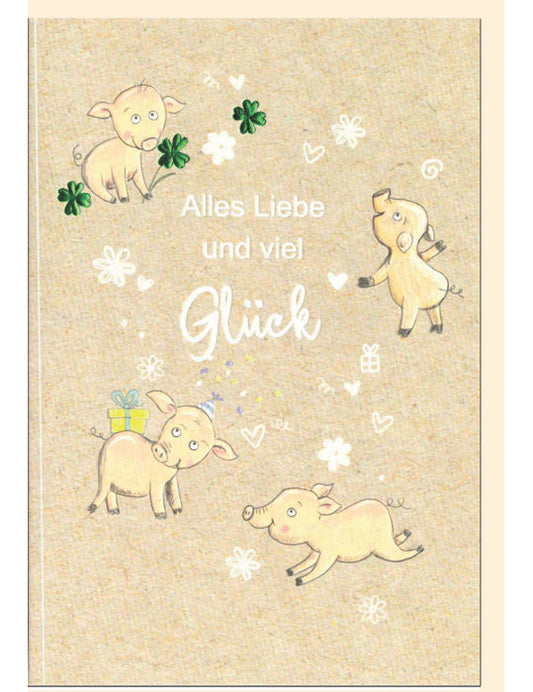 Doppelkarte / Viel Glück / hoch