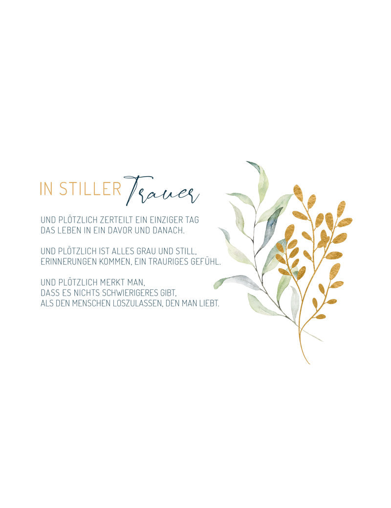 Doppelkarte. Green Karma / In stiller Trauer / quer